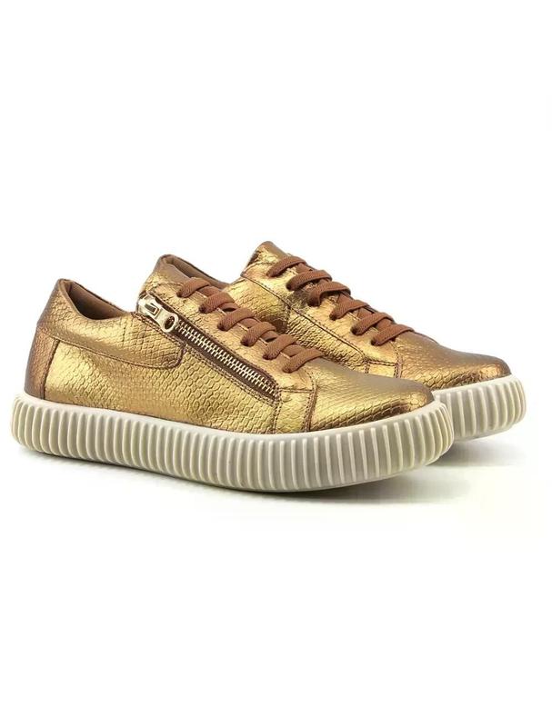Tênis Casual Orcade Emy Snake Bronze 012108 - Tênis Feminino